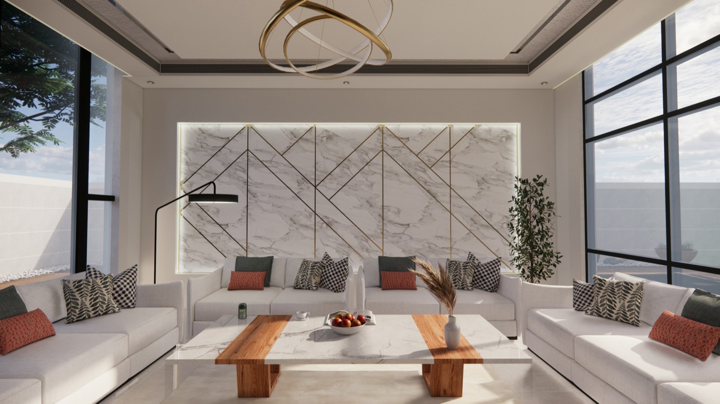 Warm Dubai apartment interior